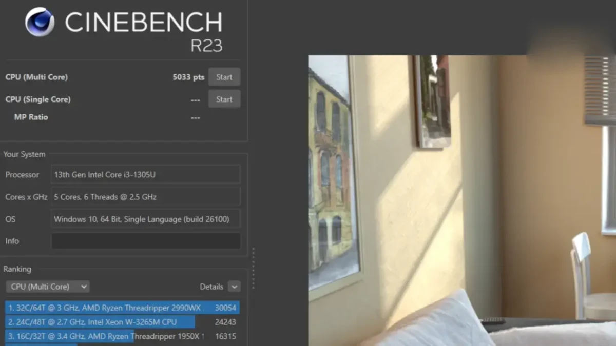Dell Inspiron 15 3530 - Cinebench R23 Result