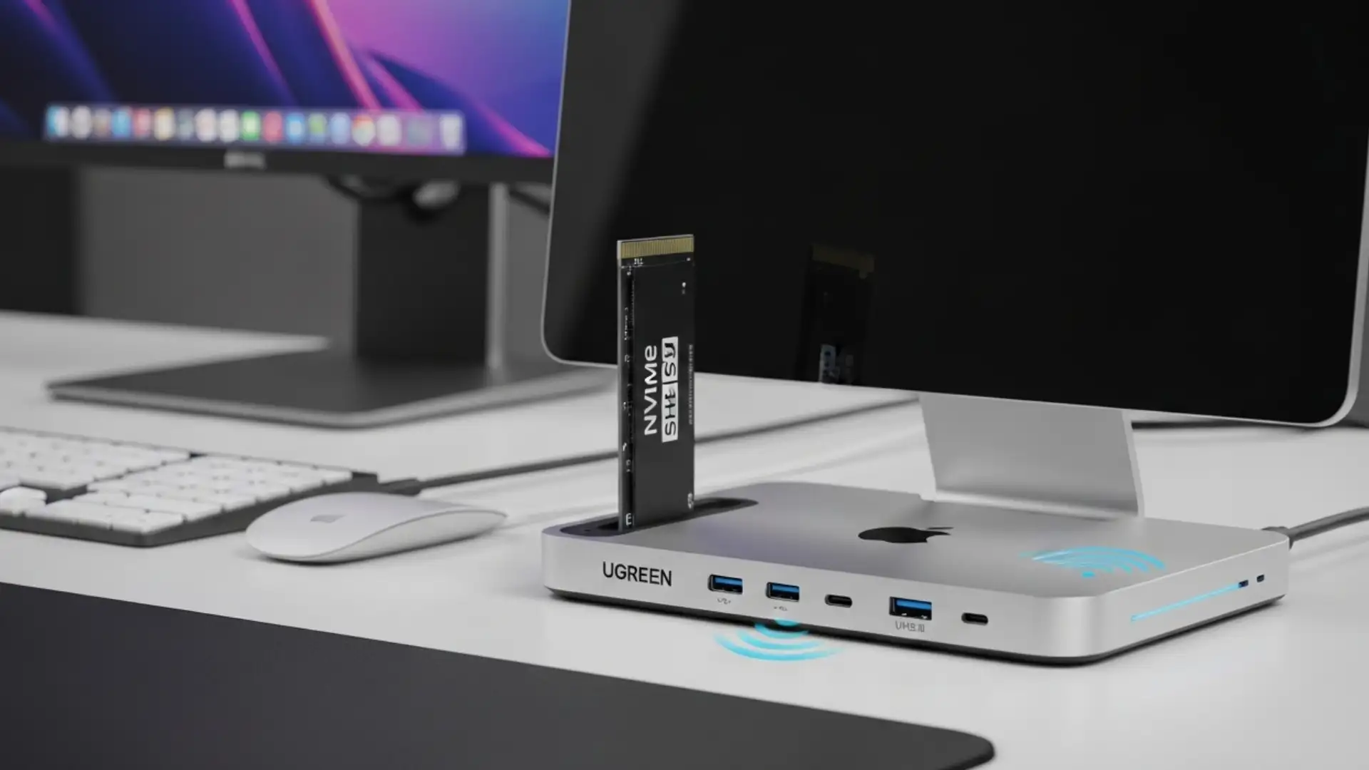 UGREEN 11-in-1 Mac Mini M4 dock with NVMe SSD enclosure and USB-C hub